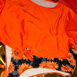 Orange Sunflower Swim Set Lane Bryant NWOT XXL